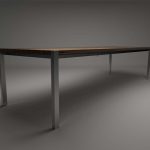 Design Tisch Annabell Nummer 4 aus Holz Metall Nussbaum-Holz by Sebastian Bohry