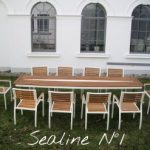 Design Tisch Sealine Nummer 1 aus Holz Metall Teak by Sebastian Bohry timeless design
